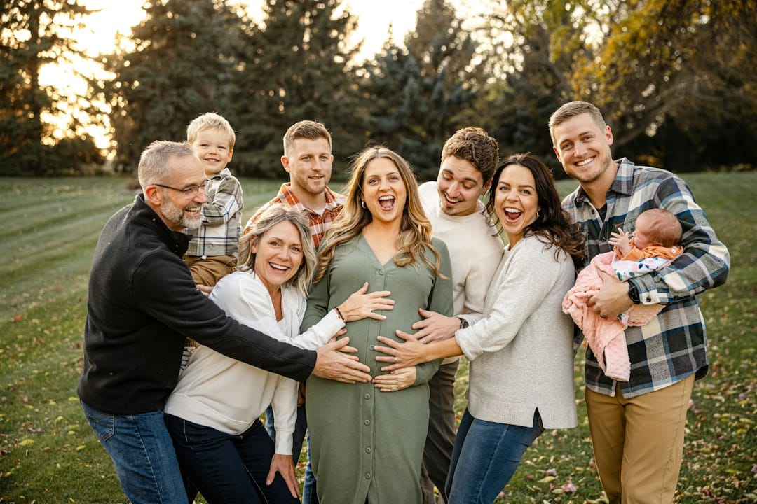 Parents with their new baby at home